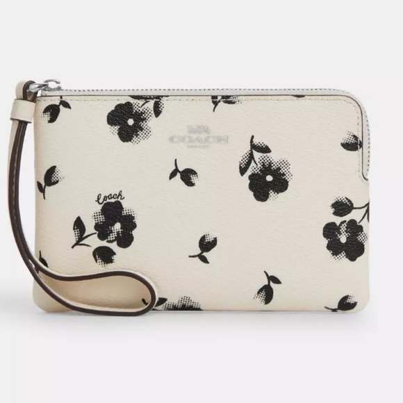 Coach Handbags - Coach Corner Zip Wristlet with Floral Print CP438